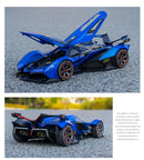 GT V12 Super Concept Sports Car Alloy Metal Diecast Modelo de Carro Som Luz Brinquedos Infantis