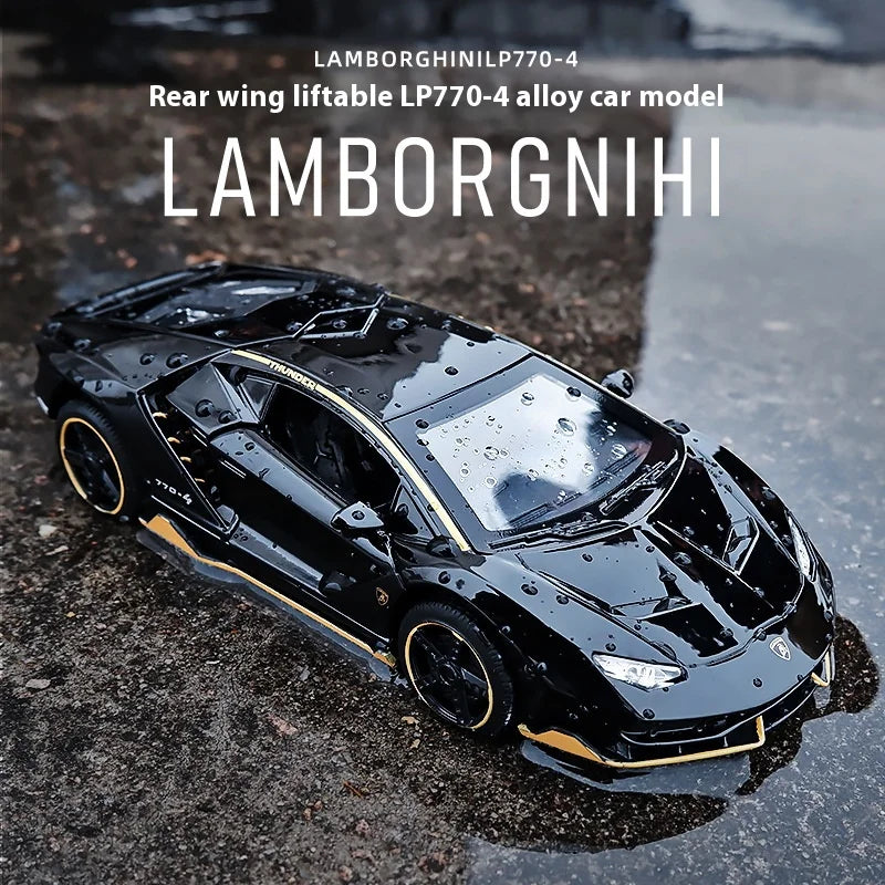 Lamborghini Centenario Lp770 diecast  modelo carros liga automóveis brinquedos presente para crianças puxar para trás luz música