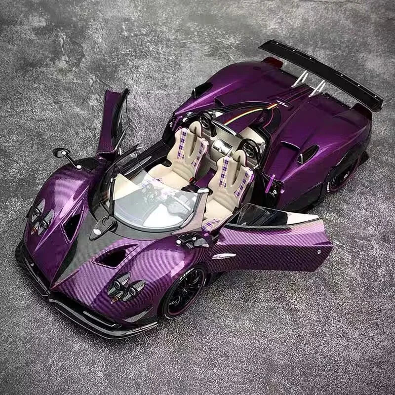 Pagani Zonda HP Barchetta Alloy Concept Sports Car Modelo Diecasts Metal Racing Vehicles Modelo de carro com som e luz Brinquedo para crianças Presente