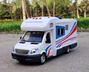 Carro de luxo RV modelo de carro de brinquedo fundido de metal Camper Van Motorhome modelo de carro de turismo com som e luz presente para crianças