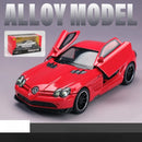 SLR 772S Modelo de carro de brinquedo Corpo de liga Pneus de borracha Diecast Supercarros Modelos Portas abertas Som Luz Brinquedos para crianças Presentes