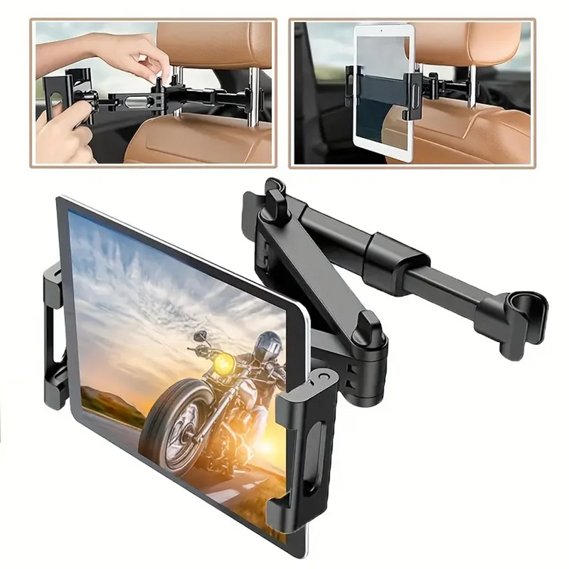 Universal Car Headrest Tablet Mount for IPads, and Cell Phones - Hands-Free Entertainment for Backseat Passengers