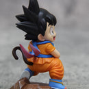 Dragon Ball Childhood Little Goku Hugs Puer Ya Mu Tea Little Follower Figures Doll Pvc Model Statue Collection Toys Ornamen Gift