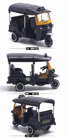 Triciclo Retro Modelo Carro Vermelho Azul Preto Modelo Bolo Enfeites Presente Brinquedos Veículo Rebote Deslizante Veículo Elétrico