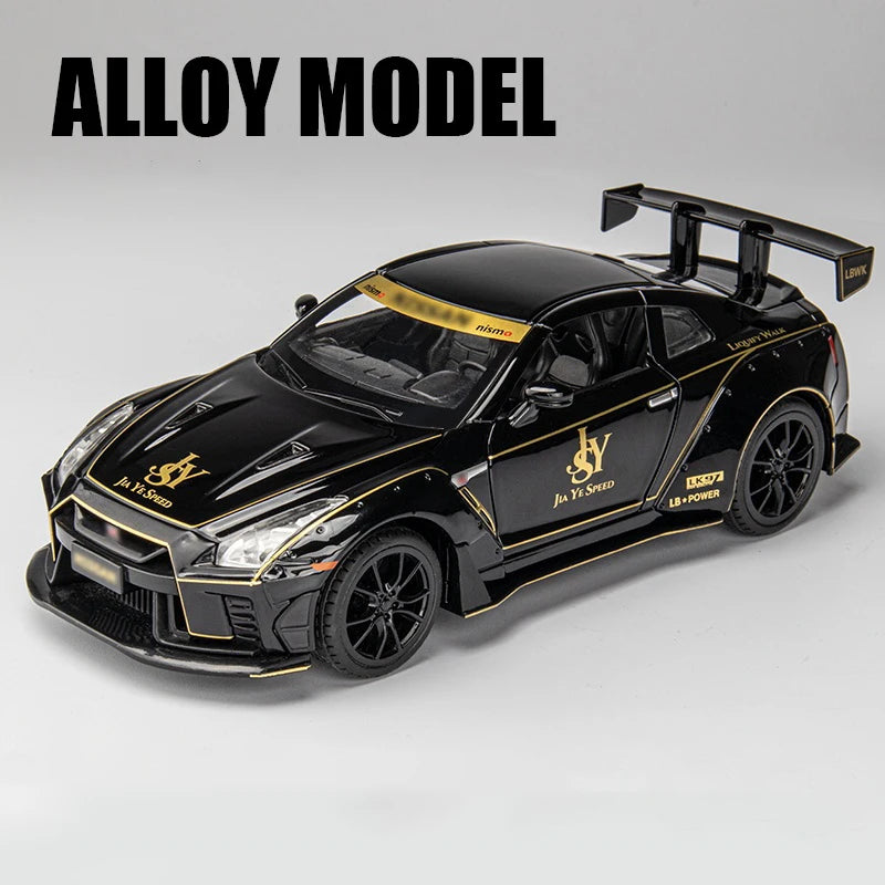 Nissan Skyline Ares GTR R35 Diecasts e veículos de brinquedo, modelo de carro de brinquedo de metal, simulação de alta qualidade, coleção de brinquedos para crianças