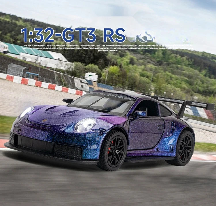 GT3-RS Targa 4S Carro Esportivo Brinquedo Leve Som Puxar Para Trás Liga Fundida Carros de Corrida Coleção Presente Meninos