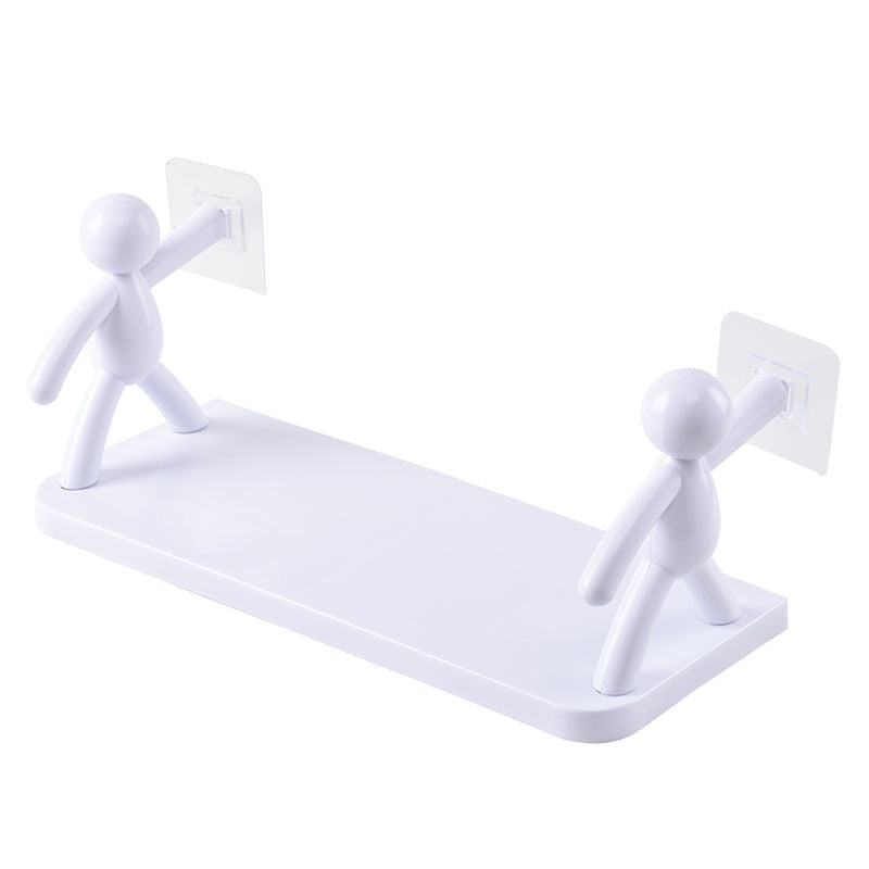 Rack suspenso de parede em forma humana para banheiro.