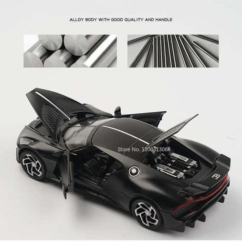 Brinquedos Bugatti La Voiture Noire Liga Fundida Simulação Brinquedo Veículos Modelos Meninos Presentes para Crianças