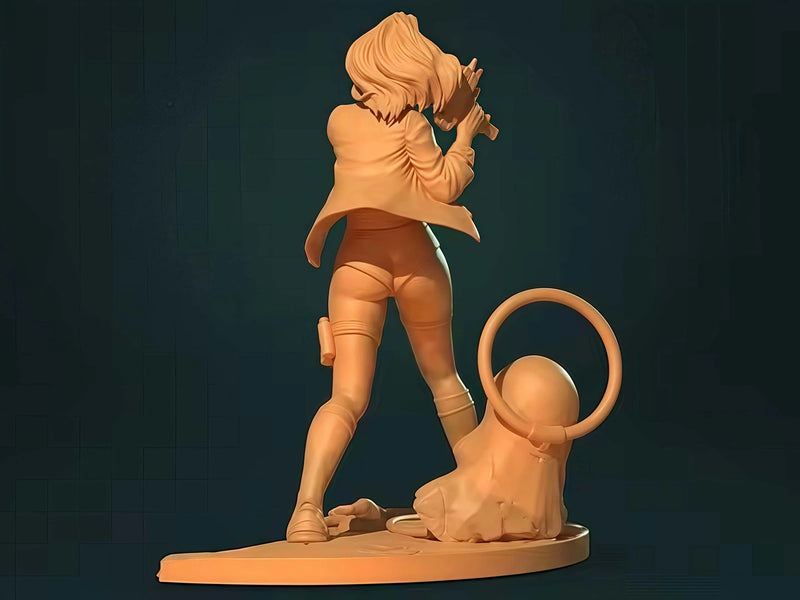 Modelo 3D em Resina 1/20 – 2 Personagens Femininas Estilo Agente | Kit Cru para Colecionadores