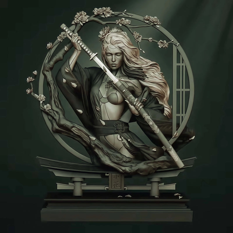 Busto de Guerreira Feminina em Resina 1/11 – Kit GK Cru para Montar e Pintar