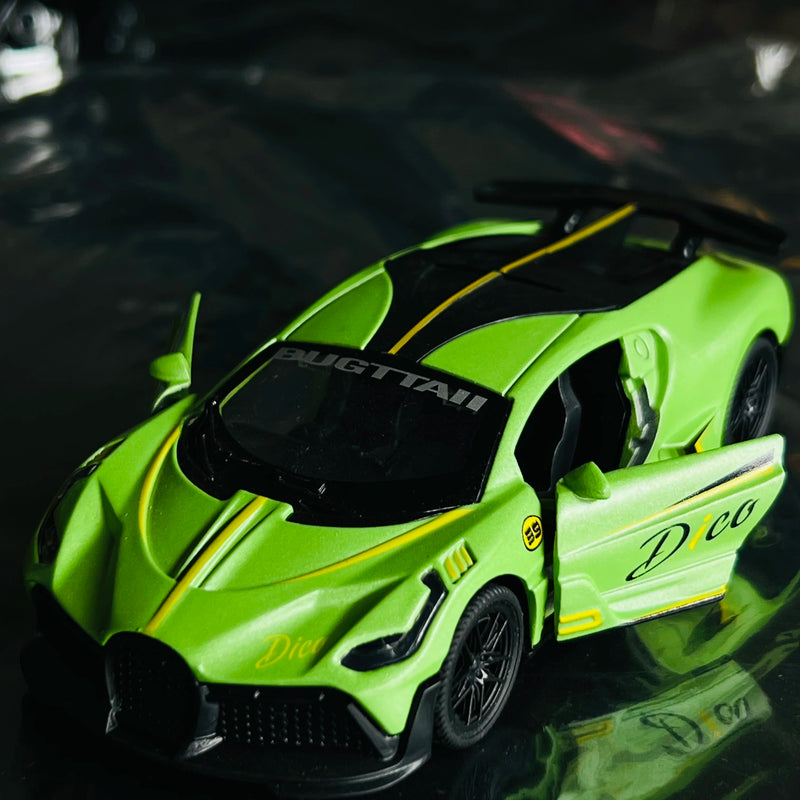 Bugatti modelo de carro de liga infantil, simulação de menino, modelo de carro que pode ser aberto, carro de brinquedo, novo enfeite famoso da internet
