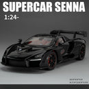 McLaren Senna Liga de Metal Fundido Modelo de Carro Som e Luz Coleção Hobby Super Racing Serie Presente de Aniversário para Menino