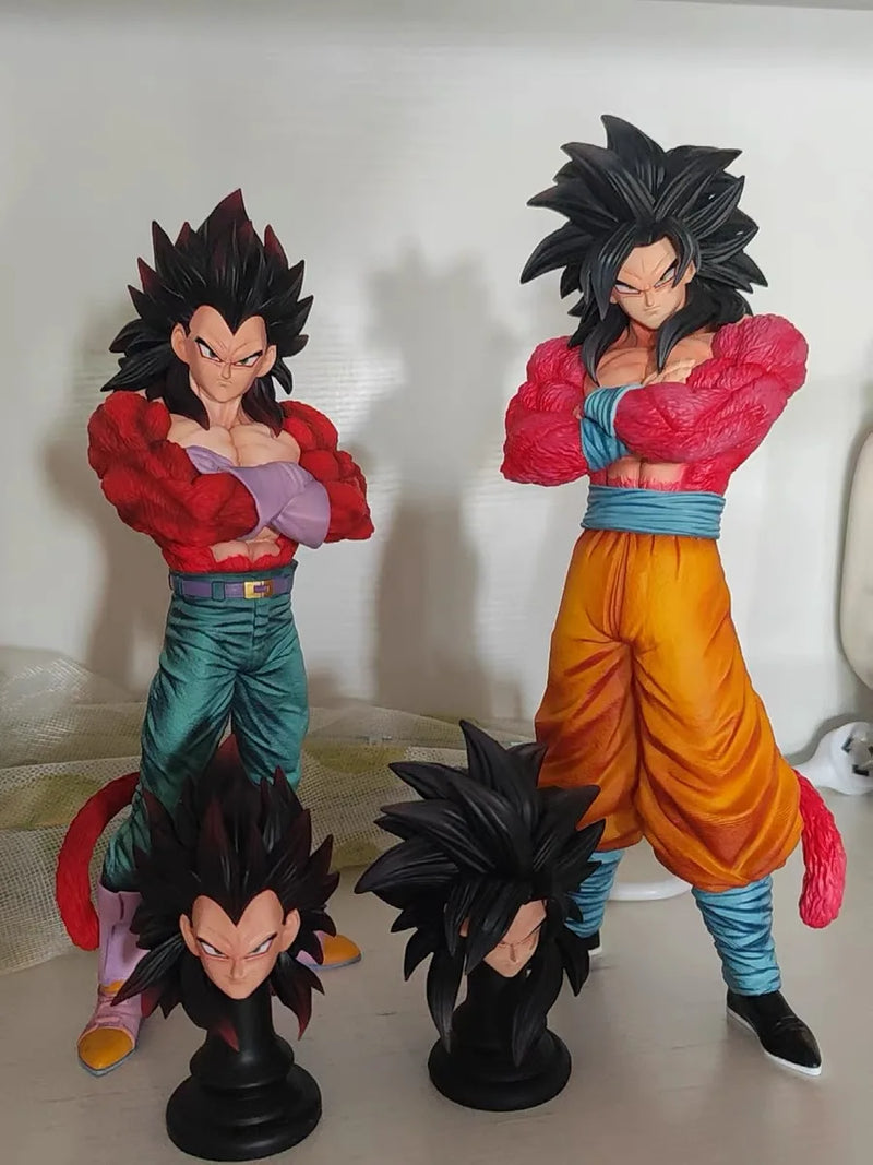 Dragon Ball GT Cabeças Duplas Super Saiyan Son Goku Figura Planb SSJ4  Modelo de Pvc Estátua Bonecas Coleções Decoração Brinquedos Presentes