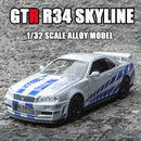 GTR R34 SKYLINE Liga Rápida Simulação Carro Modelo Diecasts & Veículos de Brinquedo e Carros Decoração Brinquedos para Crianças
