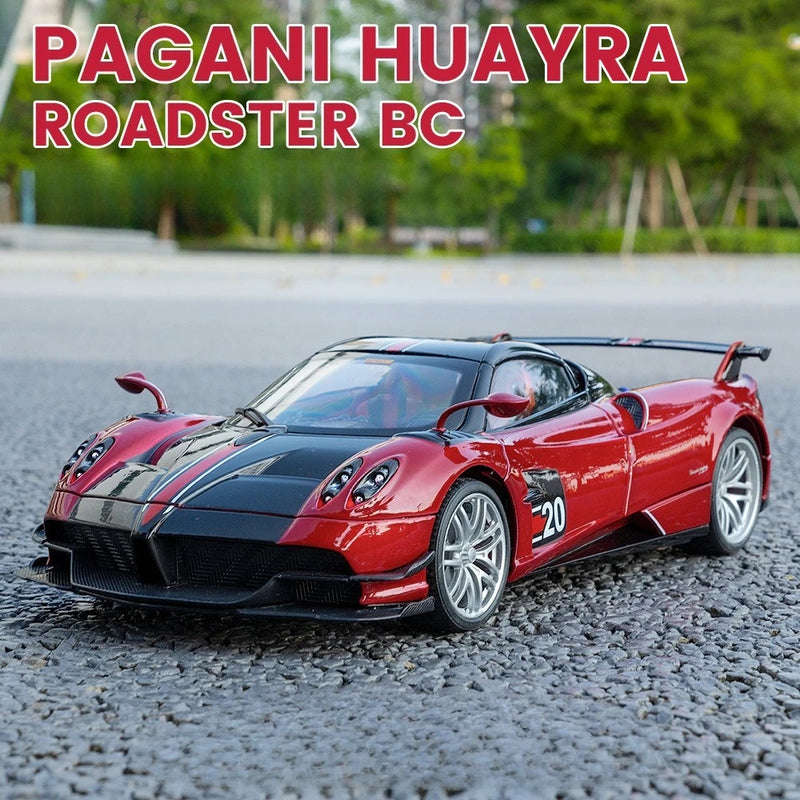 Pagani Huayra BC Blu Francia/Candy Blue com detalhes em carbono, modelo de carro 1/18 da Autoart
