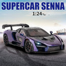 McLaren Senna Liga de Metal Fundido Modelo de Carro Som e Luz Coleção Hobby Super Racing Serie Presente de Aniversário para Menino