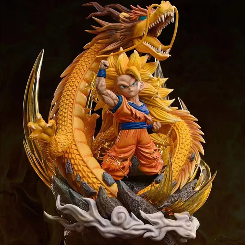 Figura de ação Dragon Ball Z versão Q SSJ3 Goku, bonecos de ação Dragon Fist Explosion PVC GK, estátua, modelo colecionável, brinquedos