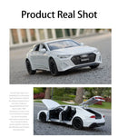 Audi RS7 Sportback, liga metálica fundida, 6 portas abertas com pneus de borracha retráteis, ornamento, veículo, brinquedos, presentes