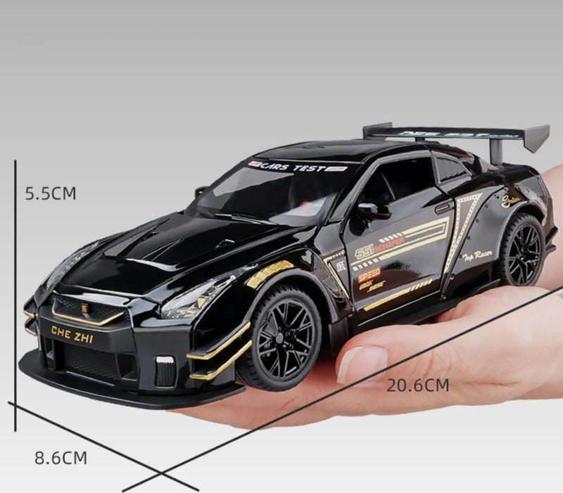 Nissan Skyline Ares GTR R35 Diecasts e veículos de brinquedo, modelo de carro de brinquedo de metal, simulação de alta qualidade, coleção de brinquedos para crianças