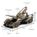 GT V12 Super Concept Sports Car Alloy Metal Diecast Modelo de Carro Som Luz Brinquedos Infantis