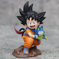 Dragon Ball Childhood Little Goku Hugs Puer Ya Mu Tea Little Follower Figures Doll Pvc Model Statue Collection Toys Ornamen Gift