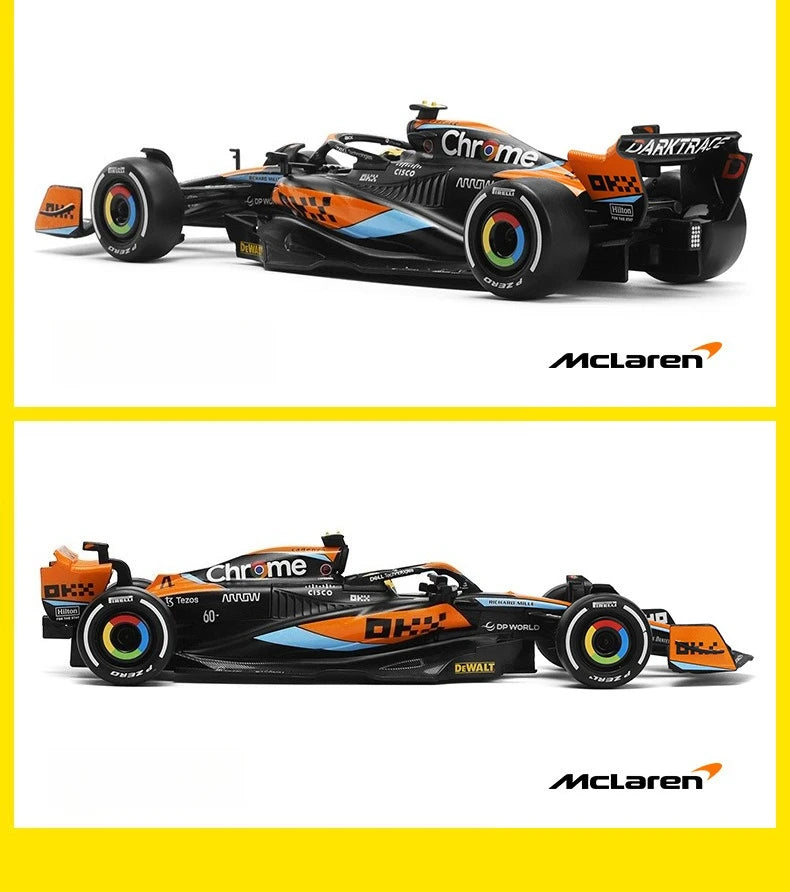 McLaren F1 Team MCL60 4# Lando Norris 81# Oscar Piastri Alloy Diecast Modelo de carro de corrida Feeling Hobby Collection Friend