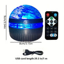 Starry Sky Galaxy Lamp Projector LED Night Light Remote Control Sound Active 5V USB Charging 7 Modes for Kids Room Party Decor