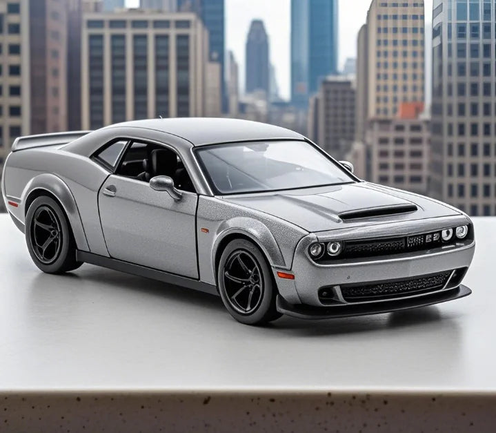 Dodge Challenger SRT Demon Sports Car Alloy Diecast Car Modelo de brinquedo com retrocesso para crianças Presentes Coleção de brinquedos
