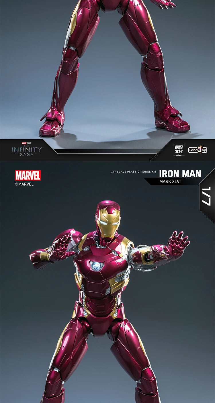 Homem de Ferro FondJoy LED MK42 MK43 MK46 MK1 MK2 MK3 MK4 Brinquedos DIY Figura de Ação Coleção Tony Stark Modelo de Anime Presente para Crianças
