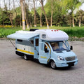 Carro de luxo RV modelo de carro de brinquedo fundido de metal Camper Van Motorhome modelo de carro de turismo com som e luz presente para crianças