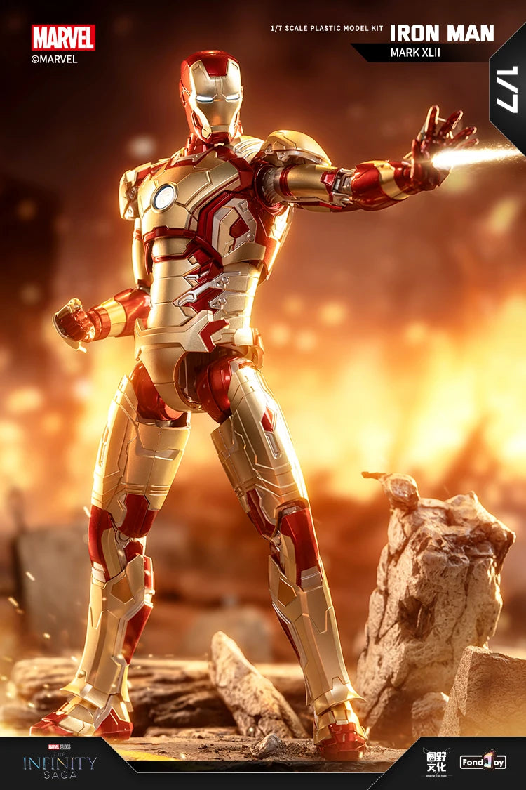 Homem de Ferro  Fondjoy Marvel MK42 Modelo Montado 10 pol. Figuras de Ação em Escala 1/7 Reatores podem emitir luz Ornamento Colecionável Brinquedo para Presente