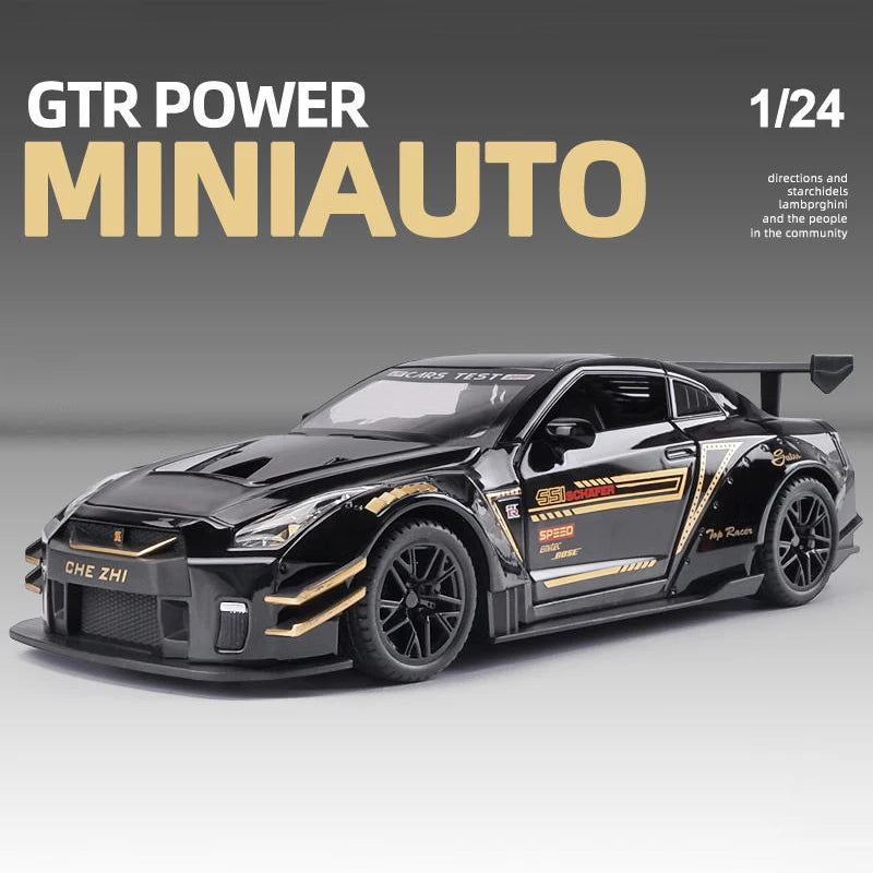 Nissan Skyline Ares GTR R35 Diecasts e veículos de brinquedo, modelo de carro de brinquedo de metal, simulação de alta qualidade, coleção de brinquedos para crianças