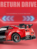 GTR Revuelto Carro de Liga de Brinquedo Miniatura Diecast Supercarro Portas Abertas Som Luz Puxar Volante Dianteiro Carros de Direção Presente para Criança
