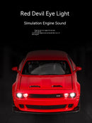 Dodge Challenger Hellcat Toy Car para 1:32 Escala Die Cast Metal Cars Toy Pull Back Hellcat Model Cars com Som e Luz Hellc