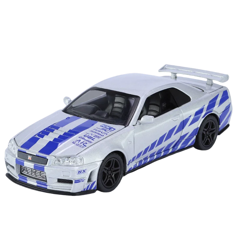 GTR R34 SKYLINE Liga Rápida Simulação Carro Modelo Diecasts & Veículos de Brinquedo e Carros Decoração Brinquedos para Crianças