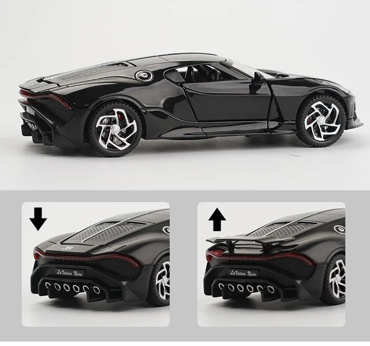 Brinquedos Bugatti La Voiture Noire Liga Fundida Simulação Brinquedo Veículos Modelos Meninos Presentes para Crianças