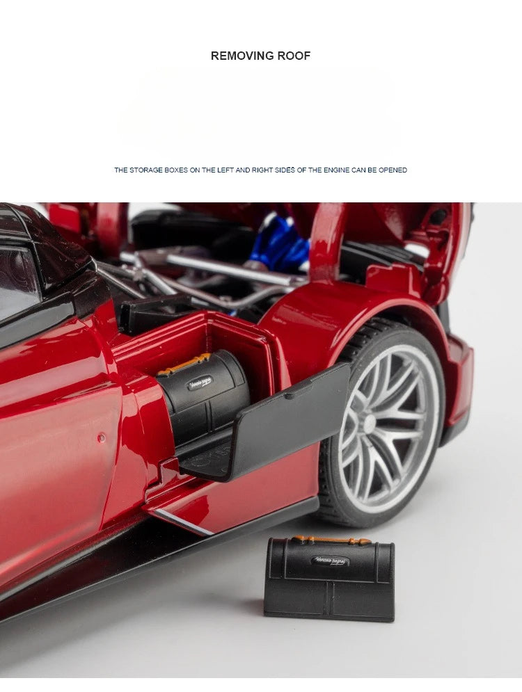 Pagani Huayra BC Blu Francia/Candy Blue com detalhes em carbono, modelo de carro 1/18 da Autoart