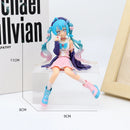 Figura de ação de pvc Hatsune Miku, figura de ação de anime fofa de Miku sentada, modelo de desenho animado kawaii, presente de aniversário para crianças