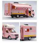 Carro de luxo RV modelo de carro de brinquedo fundido de metal Camper Van Motorhome modelo de carro de turismo com som e luz presente para crianças