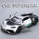 ONE Sports Car Modelo Brinquedo Modificado Metal Diecast Veículos de Roda Livre Simulação Som e Luz Presente para Crianças
