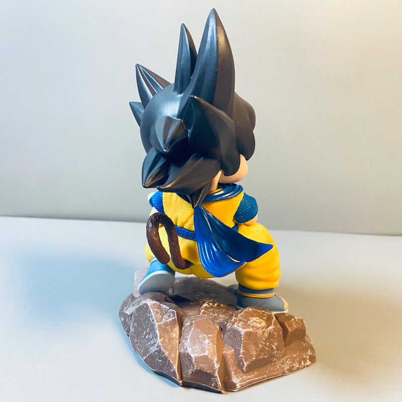 Dragon Ball Childhood Little Goku Hugs Puer Ya Mu Tea Little Follower Figures Doll Pvc Model Statue Collection Toys Ornamen Gift