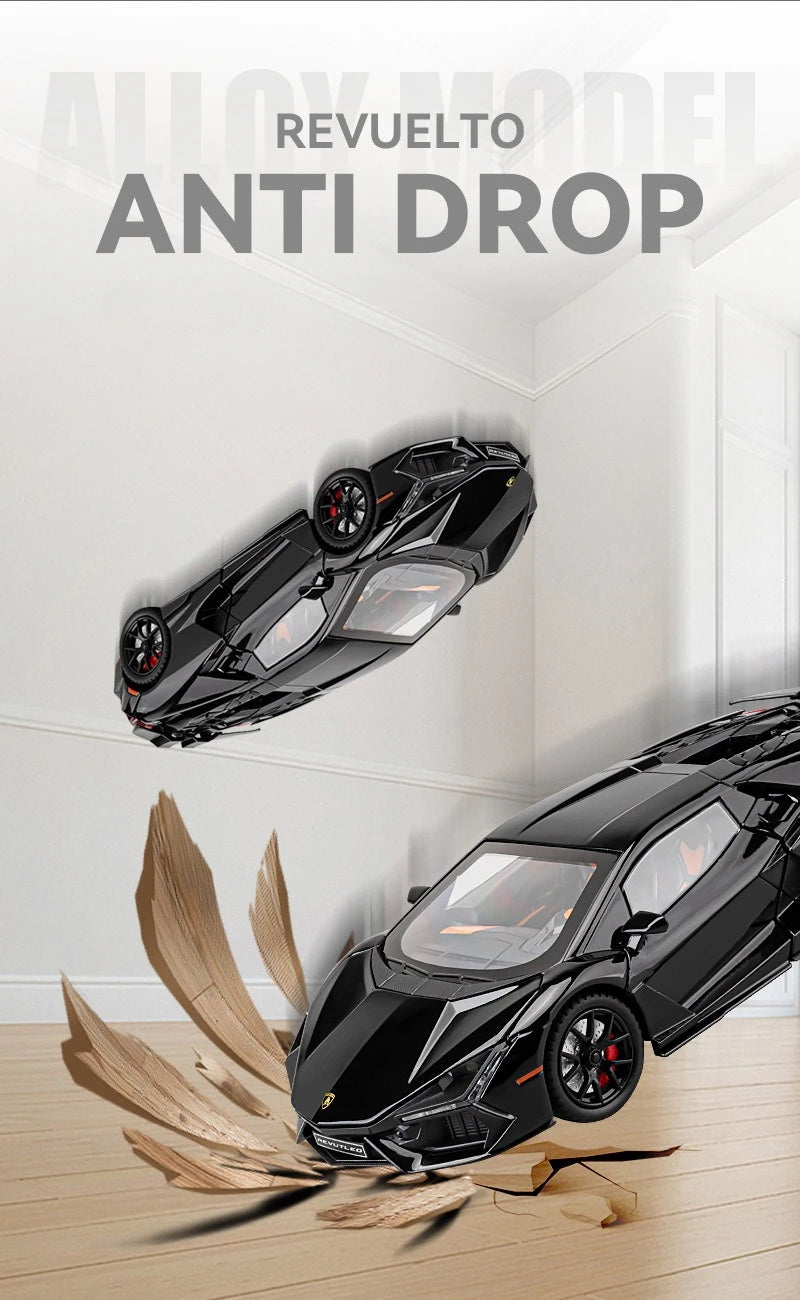 Lamborghini Revuelto Carro de Corrida Liga de Metal Modelo Computador Desktop Enfeites Decoração Moderna Presente de Aniversário para Meninos