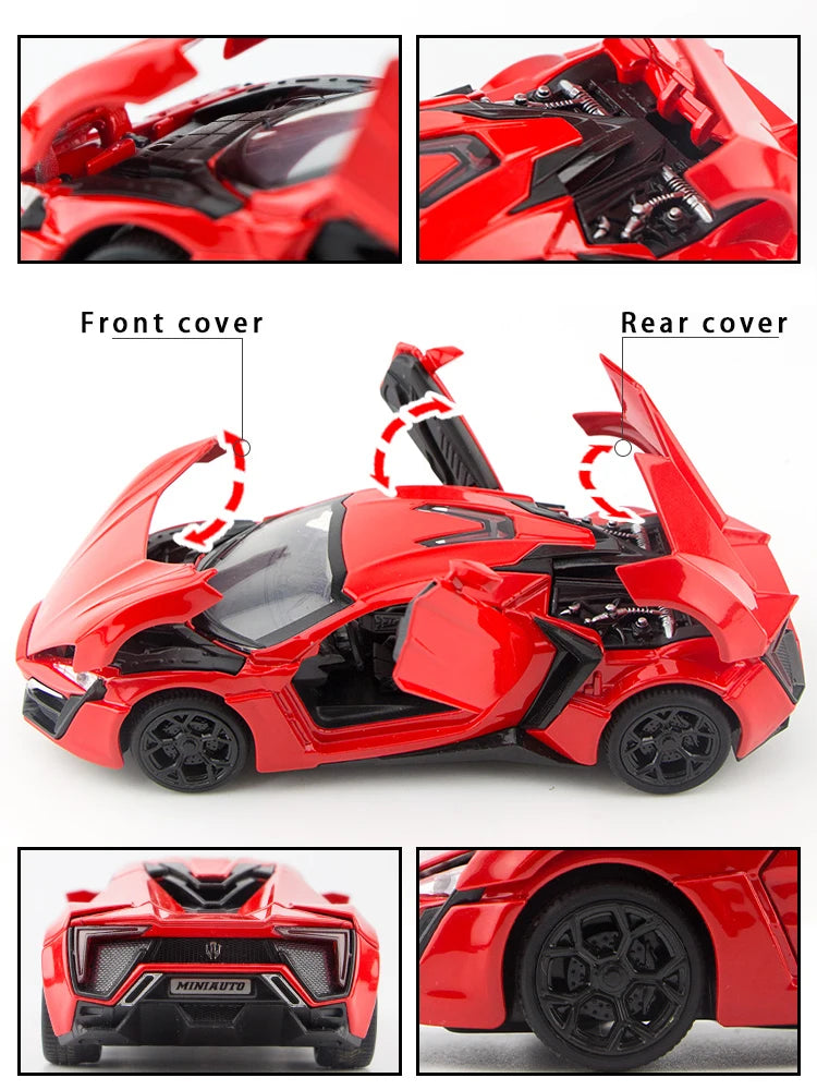 Lyken Hyper Fast Alloy Sport Car Modelo Diecasts & Toy Vehicles e Furious Cars Decoração Brinquedos para Crianças