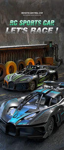 Carro de corrida elétrico de controle remoto de alta velocidade com 4 canais, modelo de veículo esportivo para meninos e crianças, presente de aniversário