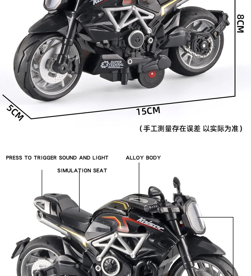 Pocket Toy Alloy Motorcycle Model Miniature Diecast Racing Off-Road Motorcycle Simulation Car Toy Street Motorcycle Model Gift