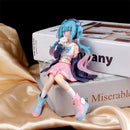 Figura de ação de pvc Hatsune Miku, figura de ação de anime fofa de Miku sentada, modelo de desenho animado kawaii, presente de aniversário para crianças