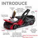 REVUELTO Miniatura Modelo Brinquedo Carros Esportivos Liga Fundida Supercarros Som Luz Portas Abertas Puxe para Trás para Presentes de Crianças