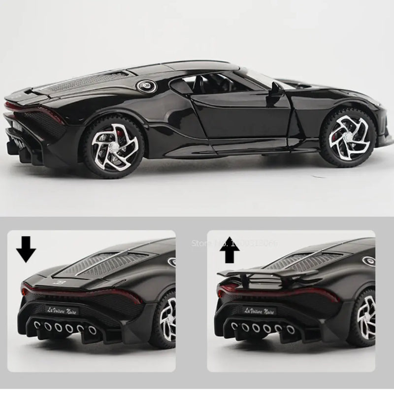 Brinquedos Bugatti La Voiture Noire Liga Fundida Simulação Brinquedo Veículos Modelos Meninos Presentes para Crianças