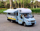 Carro de luxo RV modelo de carro de brinquedo fundido de metal Camper Van Motorhome modelo de carro de turismo com som e luz presente para crianças