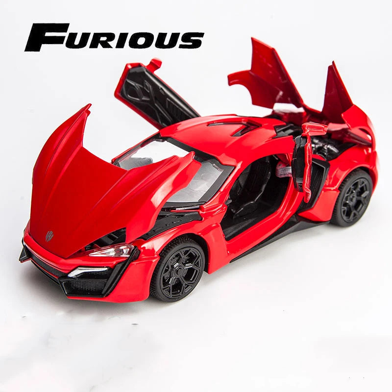 Lyken Hyper Fast Alloy Sport Car Modelo Diecasts & Toy Vehicles e Furious Cars Decoração Brinquedos para Crianças